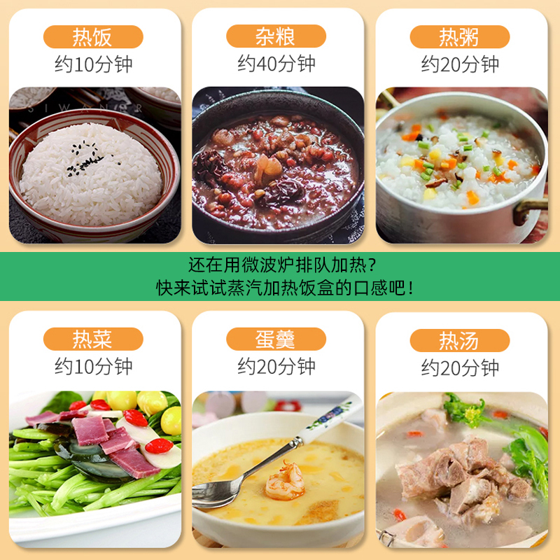 可插电加热上班族多功能自动蒸煮热饭便携式带电热饭盒
