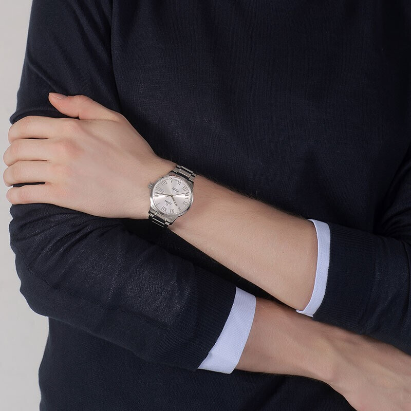 titoni瑞士梅花手表男日历自动机械表蓝宝石精钢空中霸王系列83733s