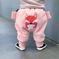 花漾兔(HUAYANGTU)宝宝加绒裤子男女1-3岁婴幼儿童哈伦大pp0秋冬外穿加厚大屁屁棉裤