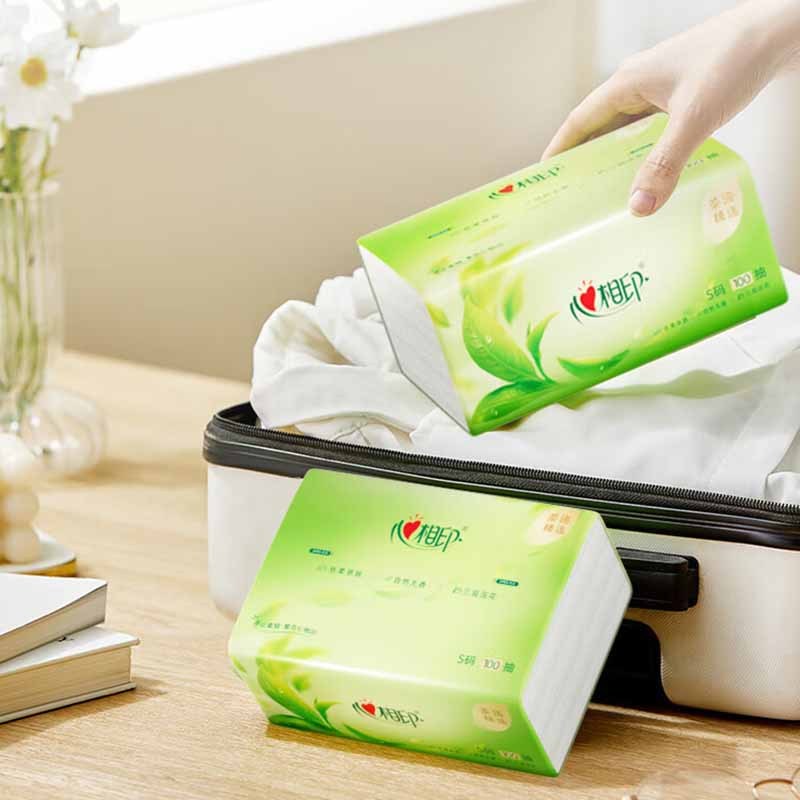 心相印抽纸茶语精选塑装面巾纸3层100抽*16包DT8100高清大图