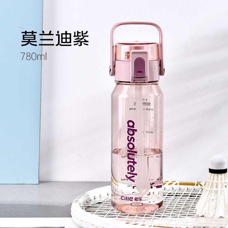 希乐塑料杯夏季Tritan运动水杯男女士户外随手杯学生便携吸管杯子高清大图