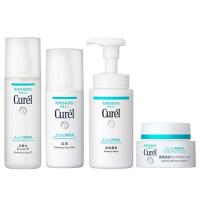 Curel珂润润浸滋养保湿四件套 2号化妆水+洁面+乳液+面霜 修护舒缓干燥 温和不刺激脆弱肌可用面部护肤套装礼盒
