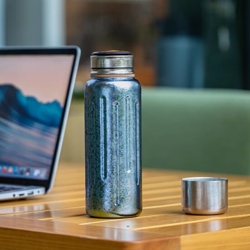 焖大师(MENDASHI ) 520ml全钛绅士闷泡杯茶水分离 纯钛杯高档 MD520T冰川蓝