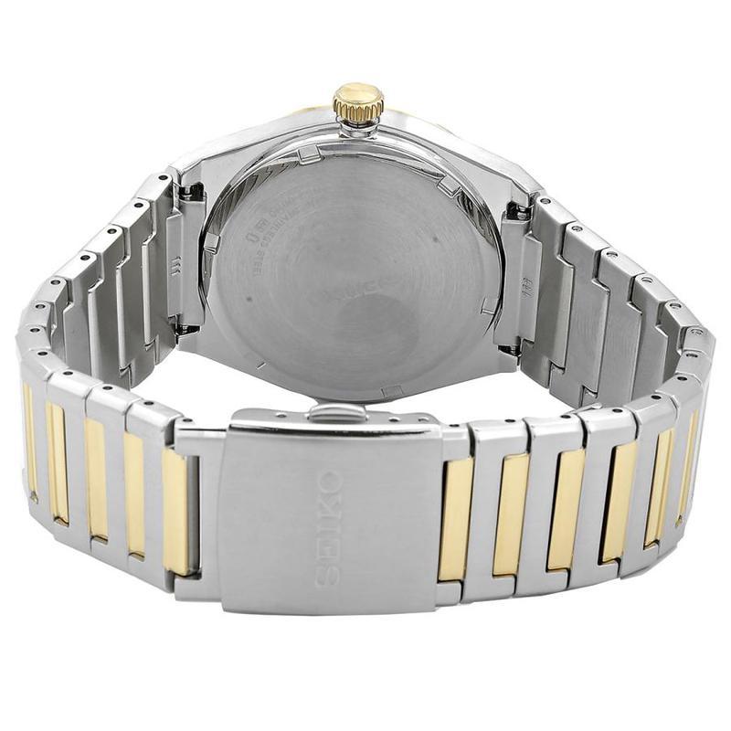 seiko精工男士石英手表商务休闲classic经典不锈钢白色表盘手表