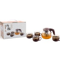 乐唯诗 玻璃储件玻璃水具 茶壶五件套2033-5(单位:套)