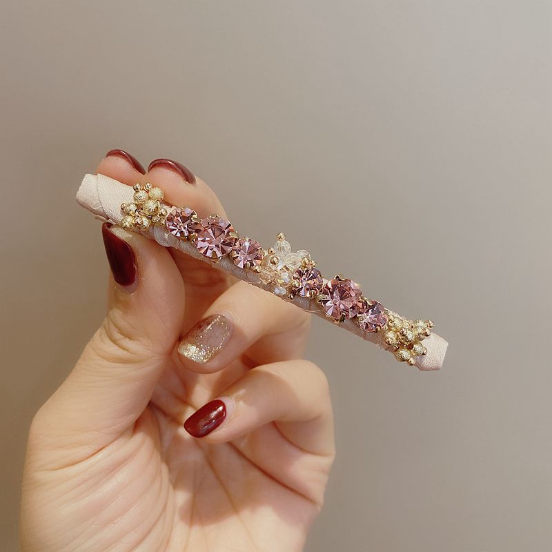 韩国超仙甜美手工缠绕水晶钻发箍奢华气质头箍发卡头饰女发夹粉色