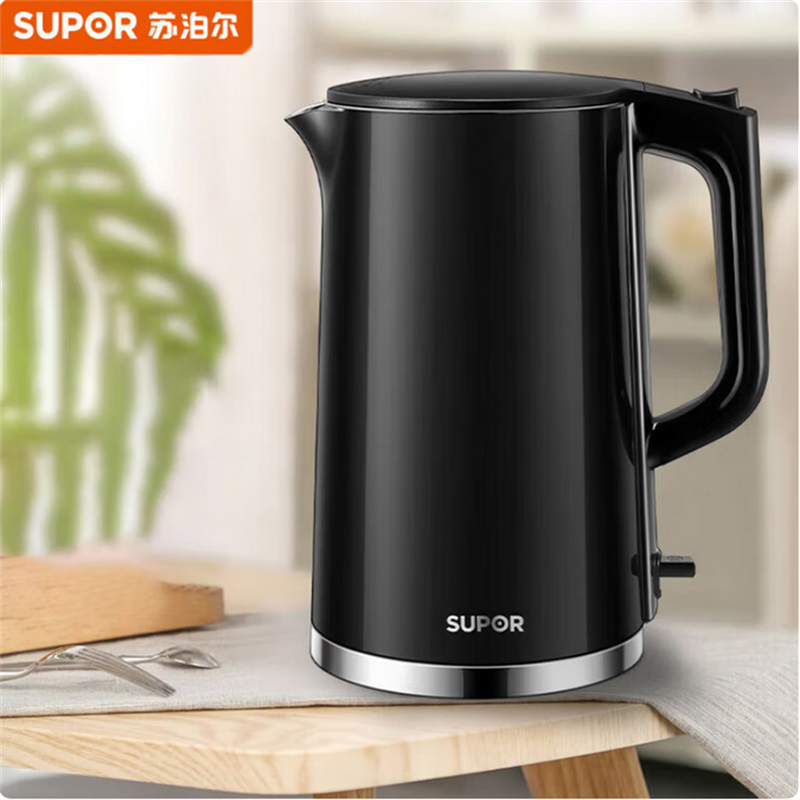 苏泊尔(SUPOR)电水壶烧水壶双层防烫大功率无缝内胆1.7L电热水壶电热水壶自动断电SW-17S16L 商超同款 D