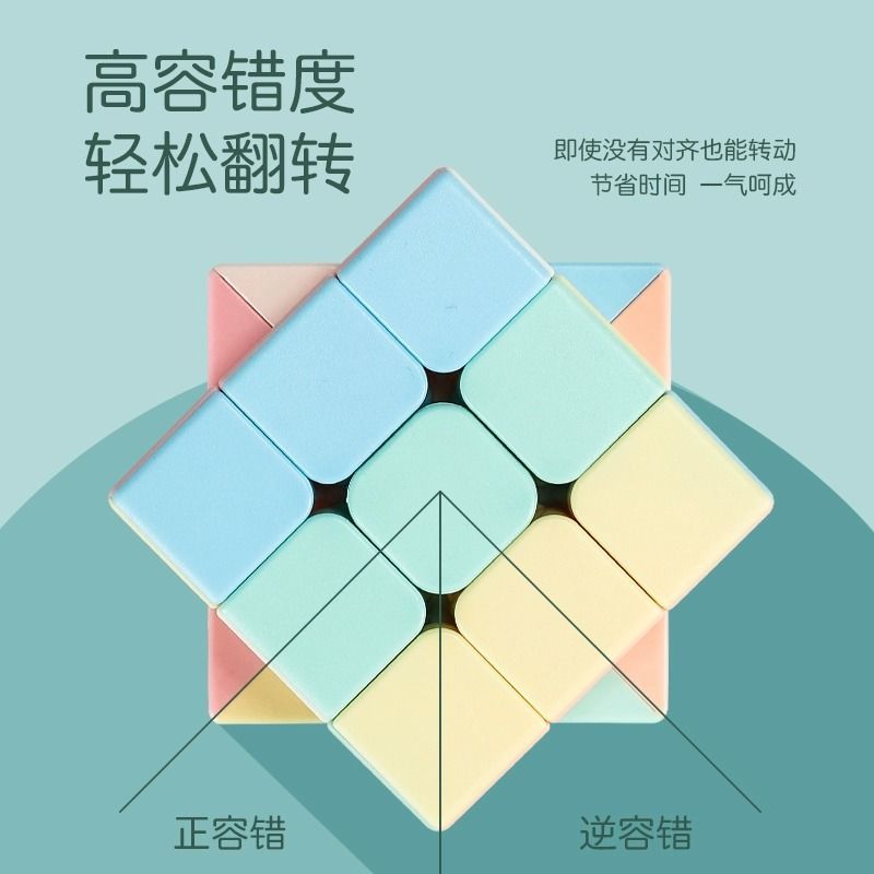圣手马卡龙魔方二三四五3阶比赛专用磁力儿童益智玩具金字塔解压-马卡龙【二阶+三阶+金字塔】;包装
