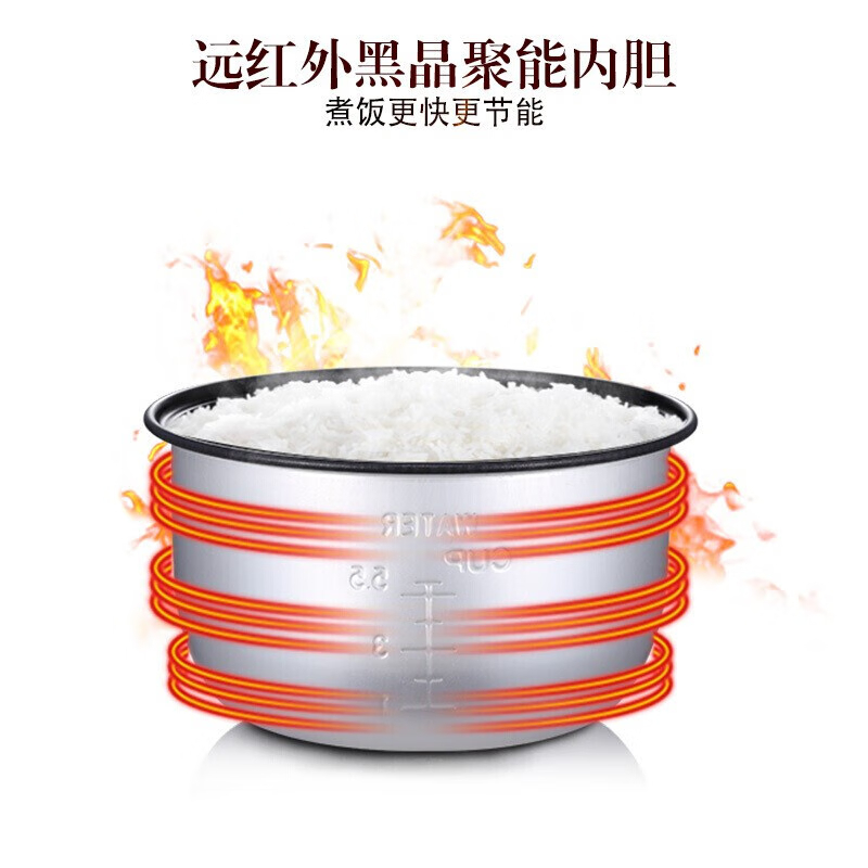 美的 (Midea)3L电饭煲 精铸发热盘 简单易控 黑晶内胆电饭锅(无蒸屉)高清大图