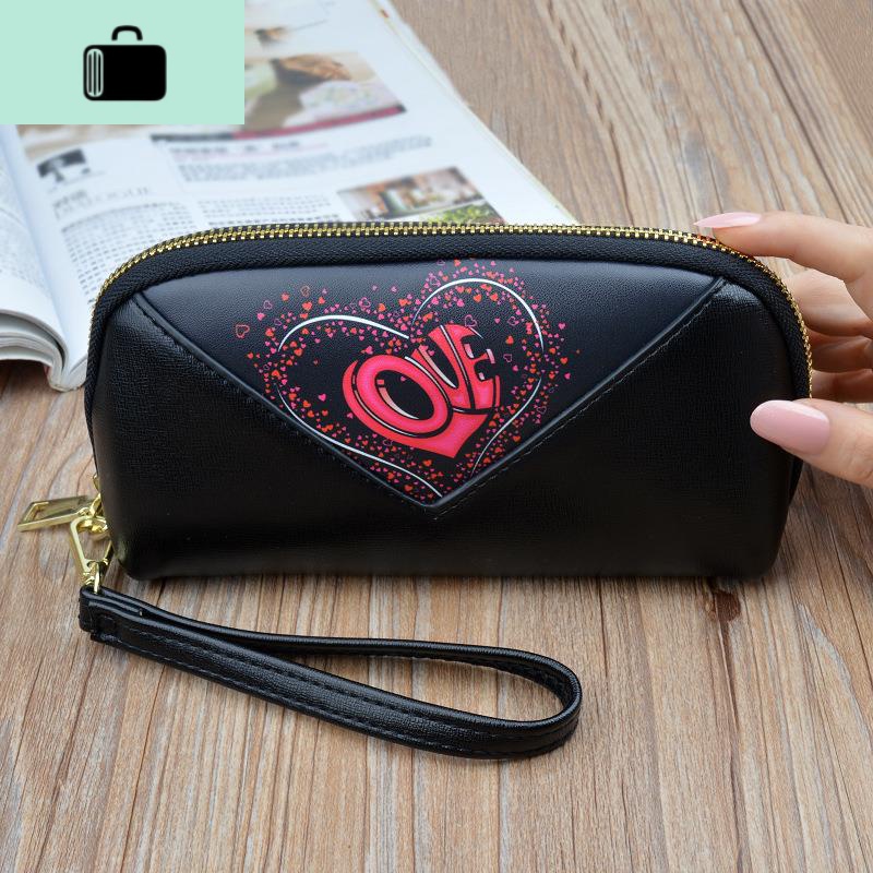 手包女大容量时尚手拿包可放手机女士钱包多功能长款简约百搭大气NEW LAKE 爱心