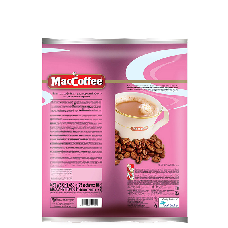 美卡菲(MacCoffee)3合1即溶咖啡 杏仁味450g (18g*25包)马来西亚进口