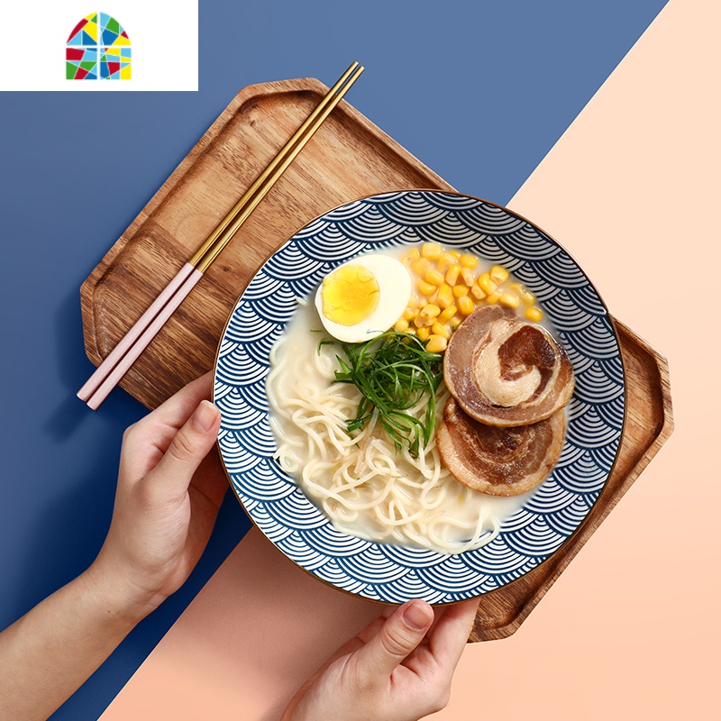 日式拉面碗吃面大碗汤碗面碗家用大号面条斗笠碗饭碗陶瓷日料餐具 FENGHOU 304喝汤勺长款高清大图