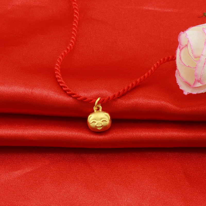 金地珠宝3d硬金可爱生肖猪吊坠黄金吊坠黄金金猪吊坠