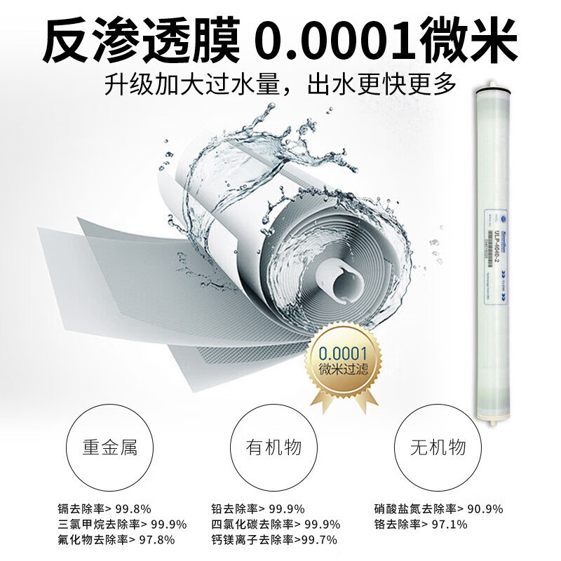 泉界 净水器商用大流量软化水处理设备RO反渗透超纯水过滤机制水机0.5T一体机高清大图