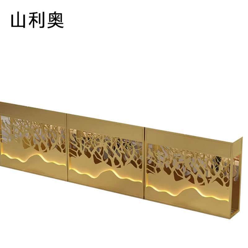 山利奥 简约绿植花架隔断含灯带 120*20*100cm 1个高清大图