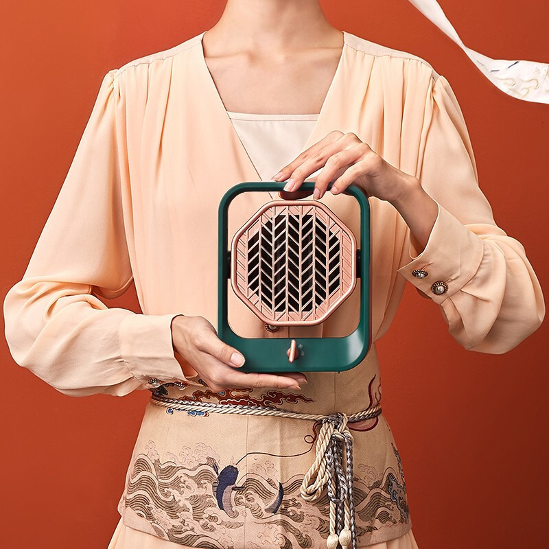 美的(Midea)暖风机取暖器家用小型便携式国风电暖器电暖气迷你电热扇办公室小太阳烤火炉速热电暖风 HFX05UGN高清大图
