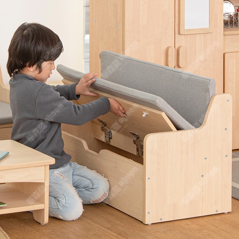 华森葳儿童家具 新泰迪贵族单人沙发 双人沙发 皇室森林-储藏沙发高清大图