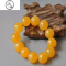 JiMi云南龙陵冰种黄龙玉圆珠佛珠手链 老黄玉 男女款精品黄玉石手链