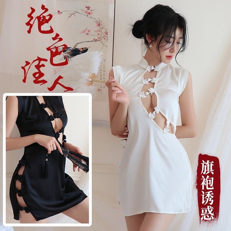 长夜漫漫情趣内衣女制服诱惑纯欲复古旗袍连衣裙性感床上套装1812高清大图