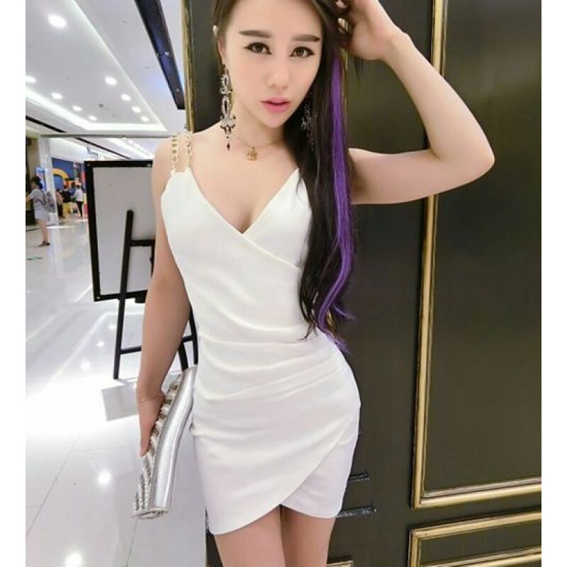 2017夏装新款夜店女装修身性感包臀连衣裙夜场桑拿小姐技师工作服
