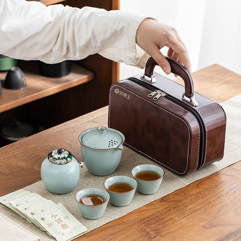 金镶玉 T&T冰魂汝纹旅行茶具套装