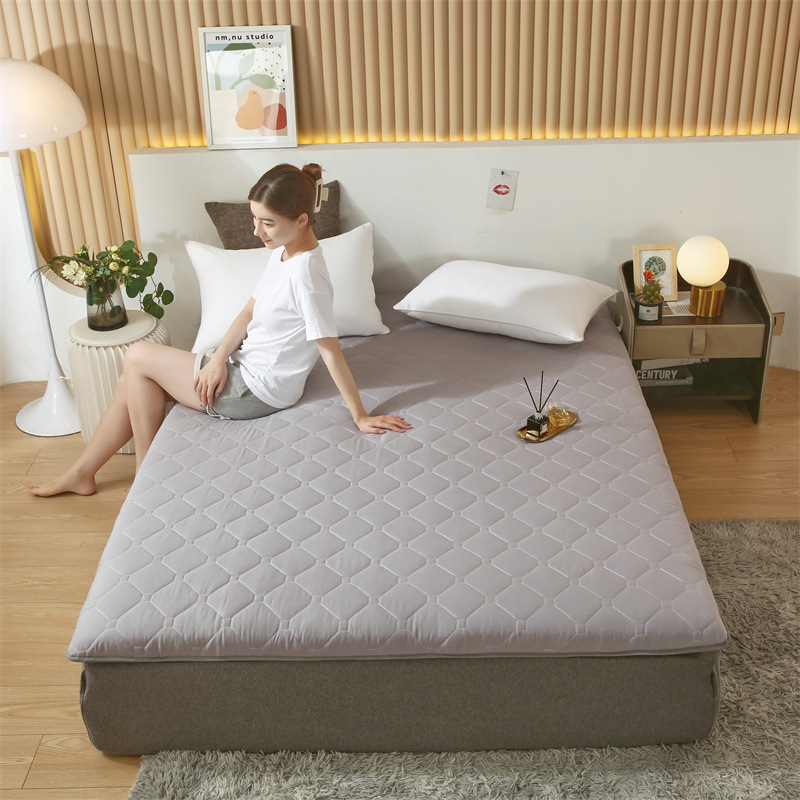 单人软垫家居卫全行硬板床加软垫子 适用床尺寸:90X200cm[厚5cm/重3斤]浅灰高清大图