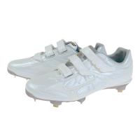 美津浓(Mizuno)男士棒球鞋轻量透气金属钉宽楦防滑耐磨户外运动鞋 White 39