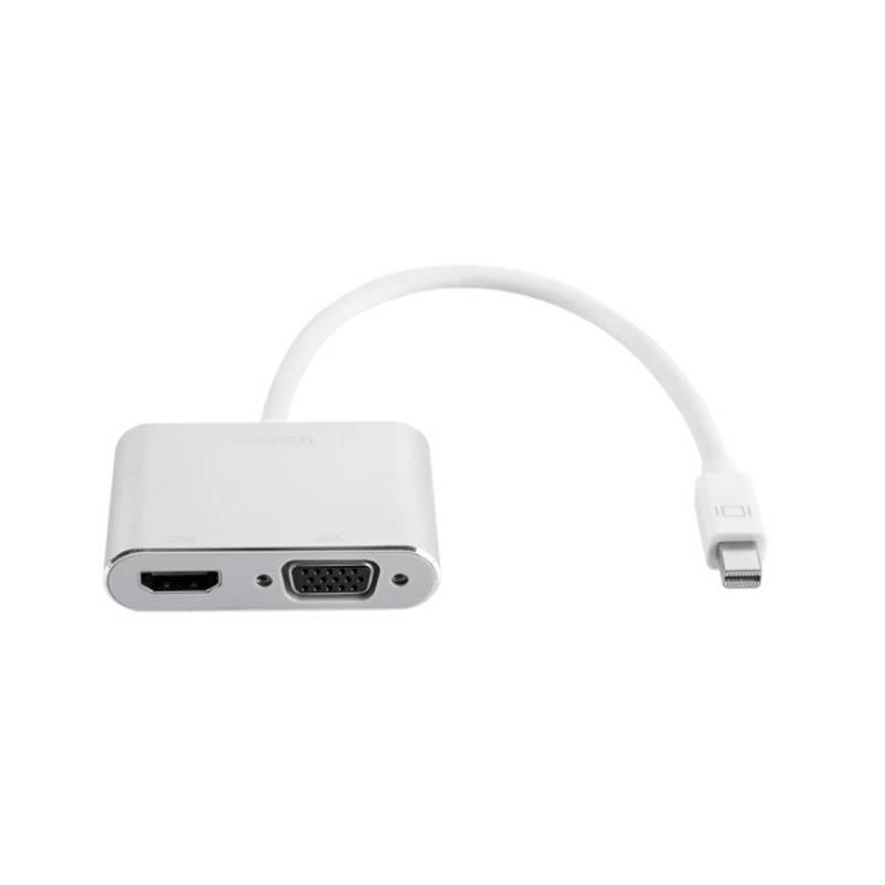 得力(deli) 83301 Mini DP转HDMI/VGA二合一转换器高清转接头 单个装