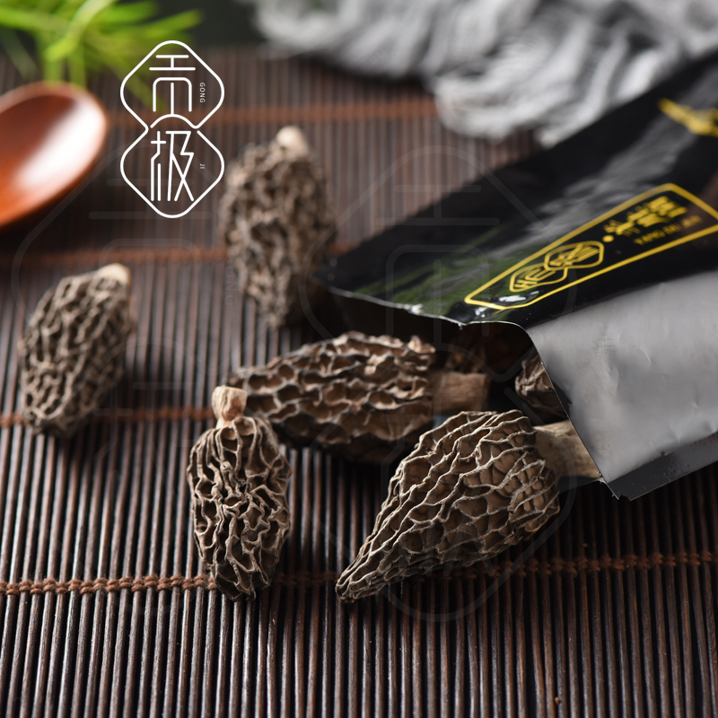 贡极 100g羊肚菌心止盒装高原山珍干货 野生干制食用菌送礼佳品高档食品商务礼品特产送长辈 单个价