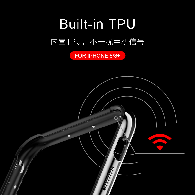 iPhone8/8+手机壳TPU+PC电镀工艺 全包边充分保护套 防摔防撞 适用于苹果8/8+手机壳 红色