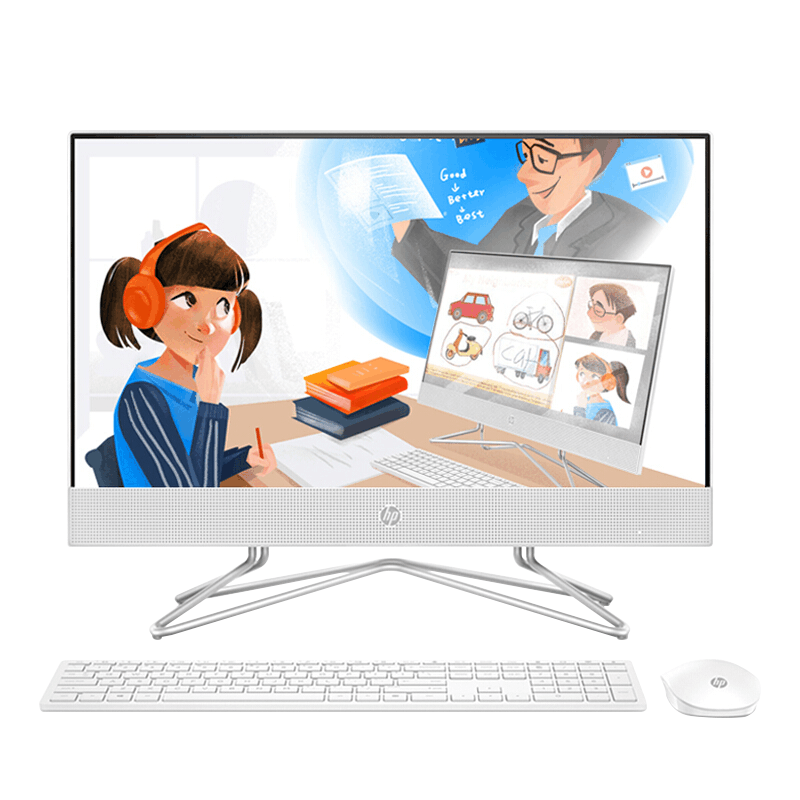惠普(HP)小欧24 23.8英寸办公上网学习娱乐台式一体机电脑 十一代i3-1115G4 8G 512GSSD wifi蓝牙 高色域 三边窄边框 两年保修 带无线键鼠 白图片