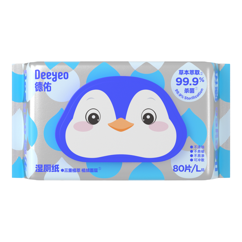 德佑企鹅湿厕纸A版80片*4包