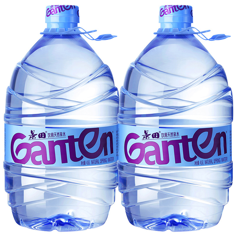 景田 饮用天然泉水 大瓶装水 4.6l*4瓶 整箱装 家庭健康饮用水