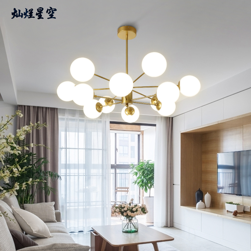 灿烂星空 北欧灯具客厅灯创意个性 卧室餐厅吊灯简约现代led大气分子灯