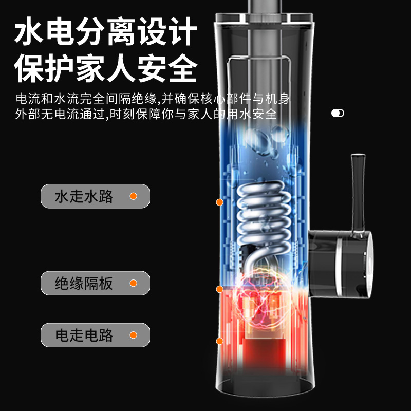 志高(CHIGO)电热水龙头 厨卫快速加热 小厨宝 即热式电热水器 电加热水龙头下进水ZG-ZS824-2-H5X高清大图