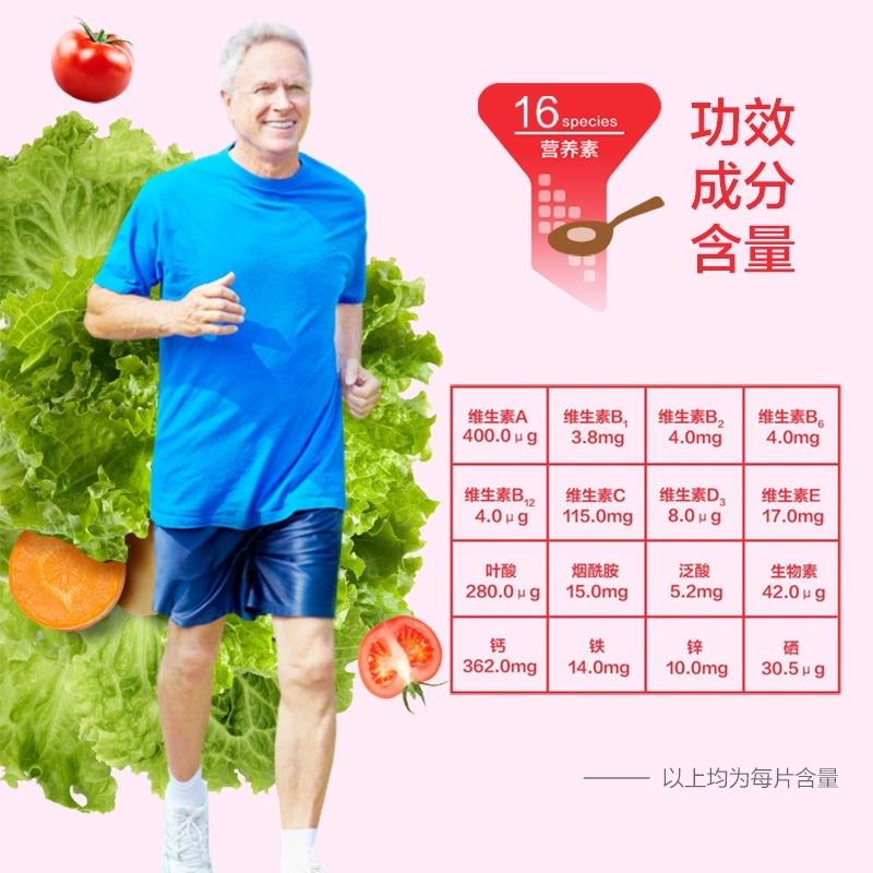 汤臣倍健多维中老年多种维生素矿物质片60片×2优惠装