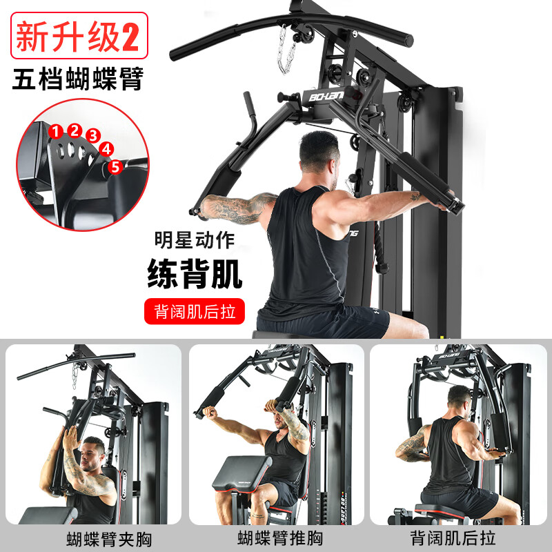 美力德健身器材飞鸟综合训练器单人站家用多功能组合运动器材-包上楼 管材升级/钢轴大飞鸟 GZNY-101高清大图