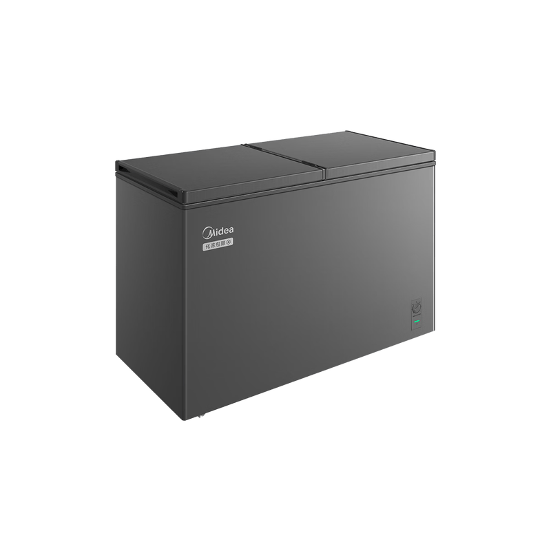 美的(Midea)商用家用冰柜 双温双箱囤鲜 大容量 蝶形门卧式冰箱 云砂灰 MR-271VM高清大图