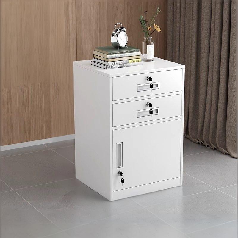 易企采 【二抽一门】白色 办公室桌下带锁文件柜 单位: 台 44*39*65CM