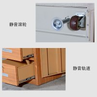 永格1.6米全钢保险桌带保险柜办公电脑桌财务桌收银投币桌老板桌指纹密码桌黄木纹