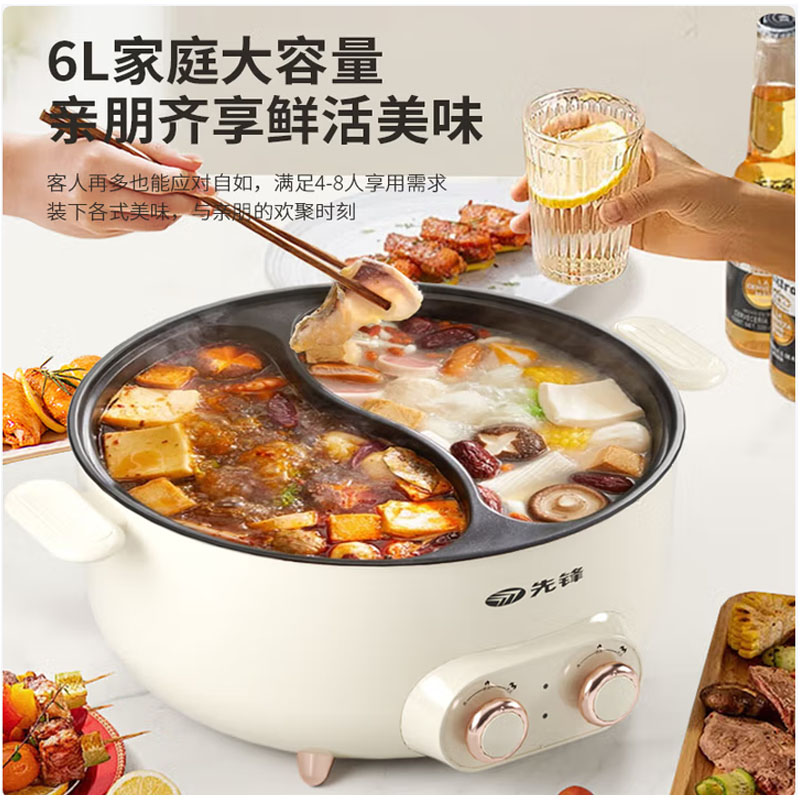 先锋YF-828X液体加热器(鸳鸯锅)高清大图
