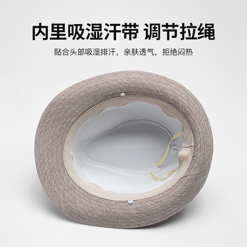 恒源祥礼帽男士中老年人帽子春夏季防晒遮阳帽透气凉帽老头太阳凉高清大图