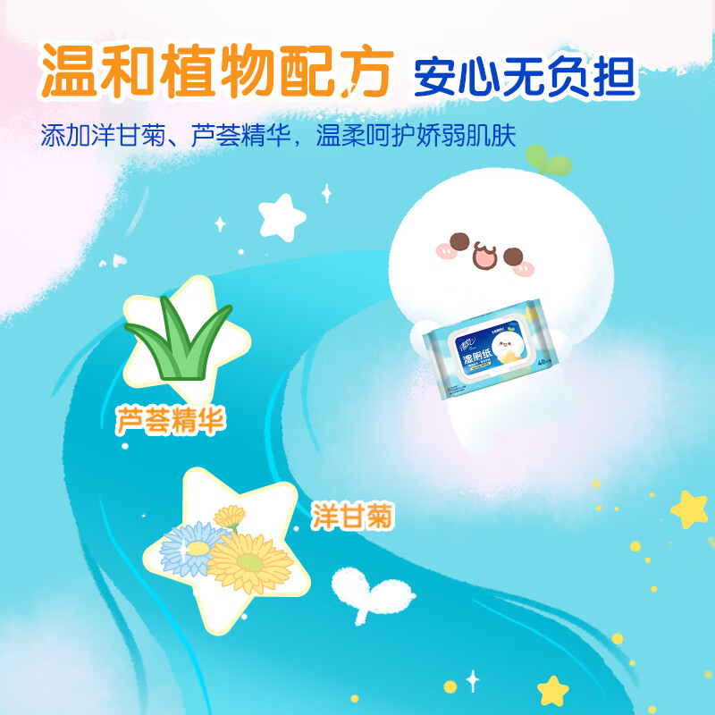 清风草本40张湿厕纸BWB40W2*5包高清大图