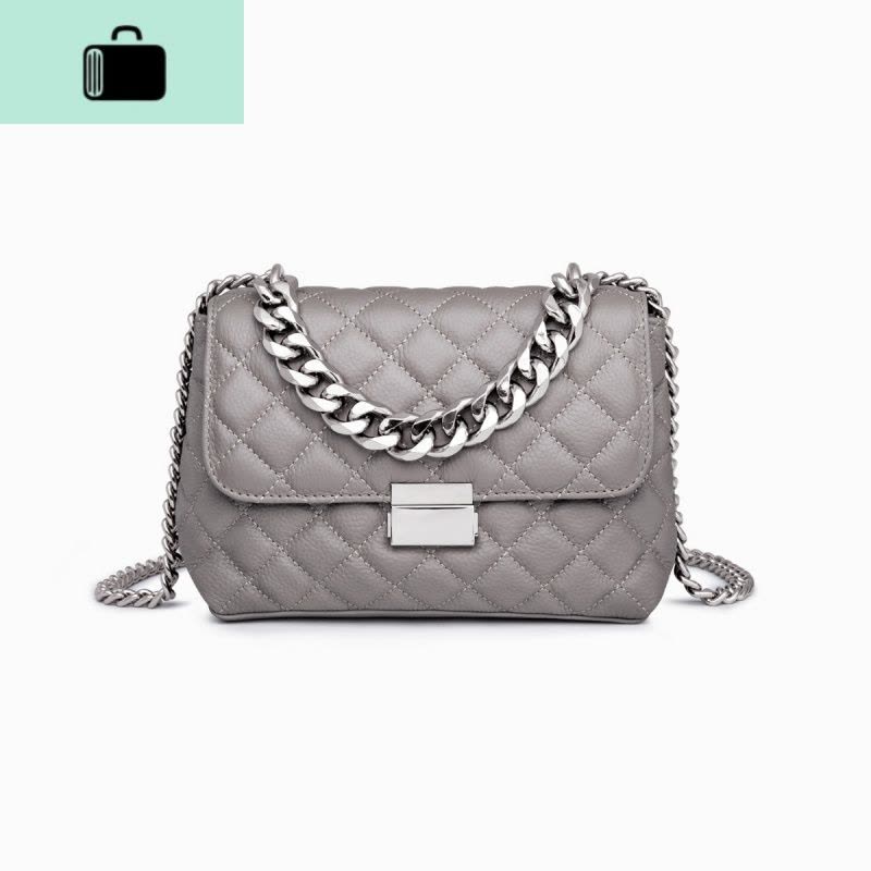 小众链条女包菱格包包2020新款潮头层牛皮小包包单肩斜挎包NEW LAKE女斜挎包图片