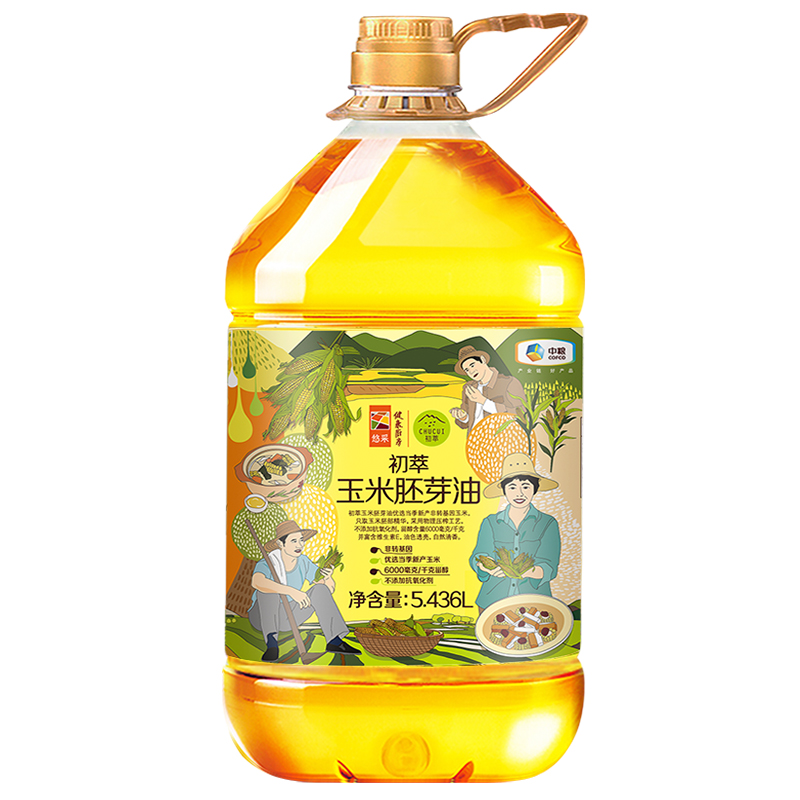 中粮初萃玉米胚芽油5.436L食用油