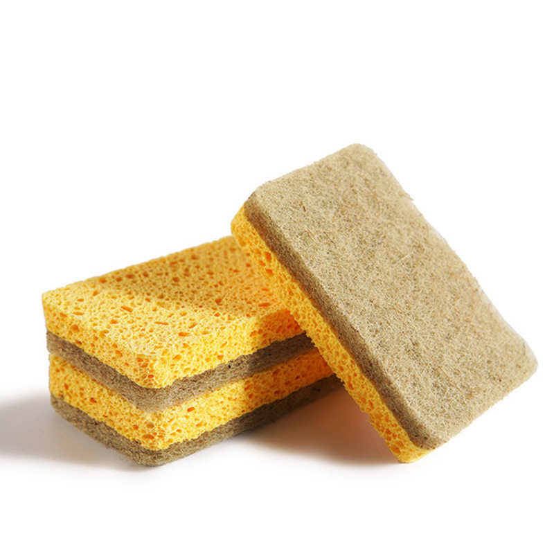 科林清清洁工具 10片天然剑麻木浆棉洗碗布 厨房刷锅洗碗不粘锅清洁海