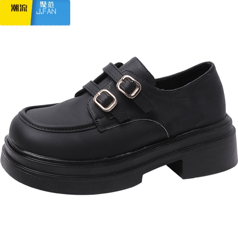 聚范软妹小皮鞋子女英伦风2024年新款乐福鞋配裙子单鞋高清大图