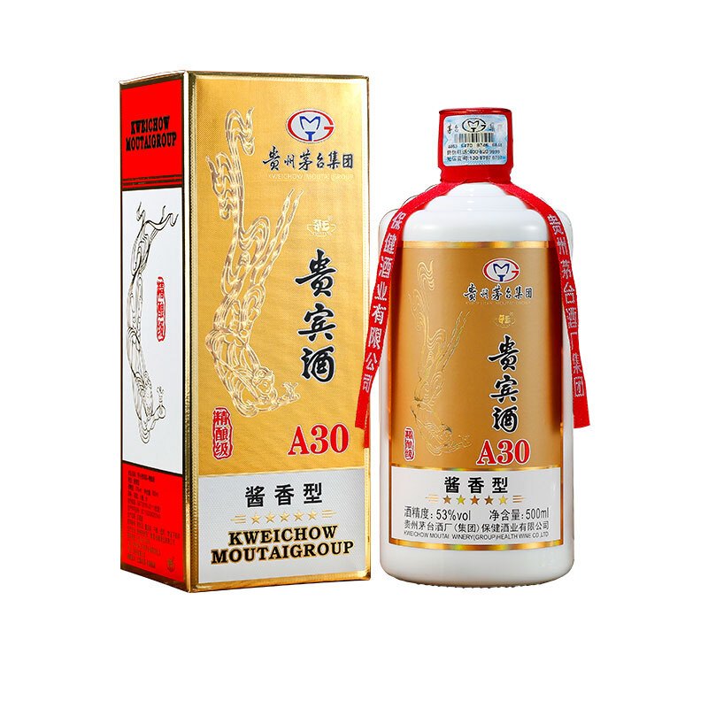 机乐堂(JOYROOM) 贵州茅台集团茅乡贵宾酒 A30精酿级 53度酱香型白酒 500ml*6瓶/箱