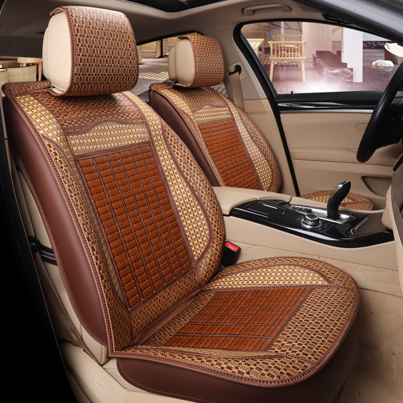 敬平夏季座垫紫草冰丝竹片透气凉垫竹子凉席座套夏天专用汽车坐垫凉爽