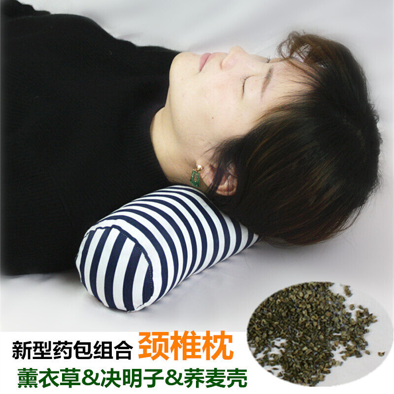 颈椎药包花枕单双人荞麦皮决明子养生枕头护颈枕白色汽车(药包枕)